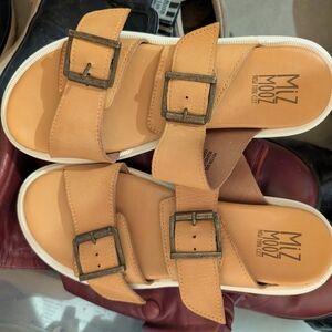 Miz Mooz Peyton Brown Leather Sandals